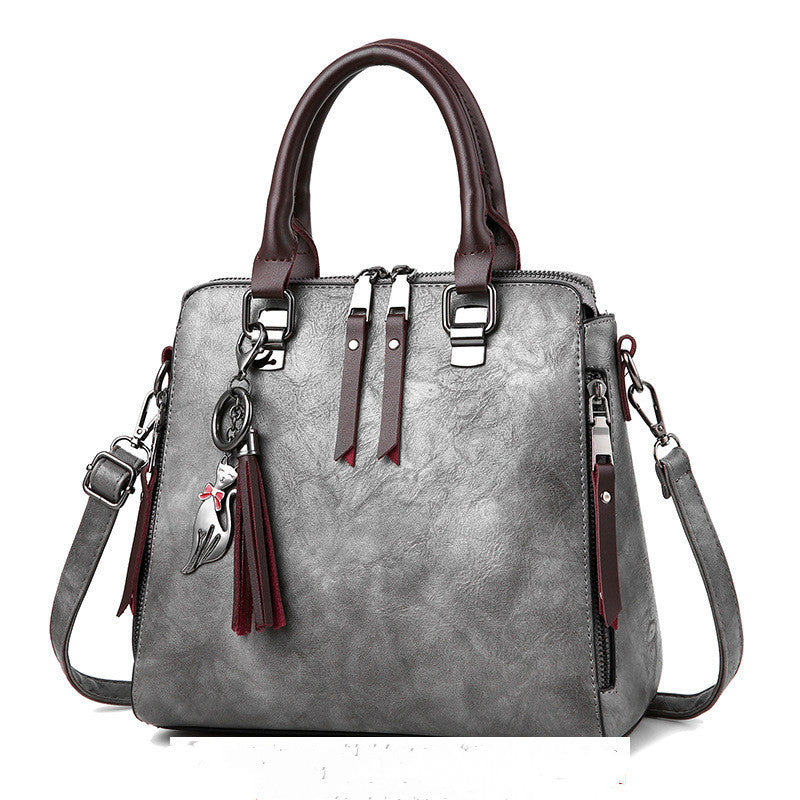 Structured top-handle 'kuferek' handbag Light Grey