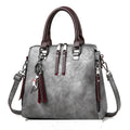 Structured top-handle 'kuferek' handbag Light Grey