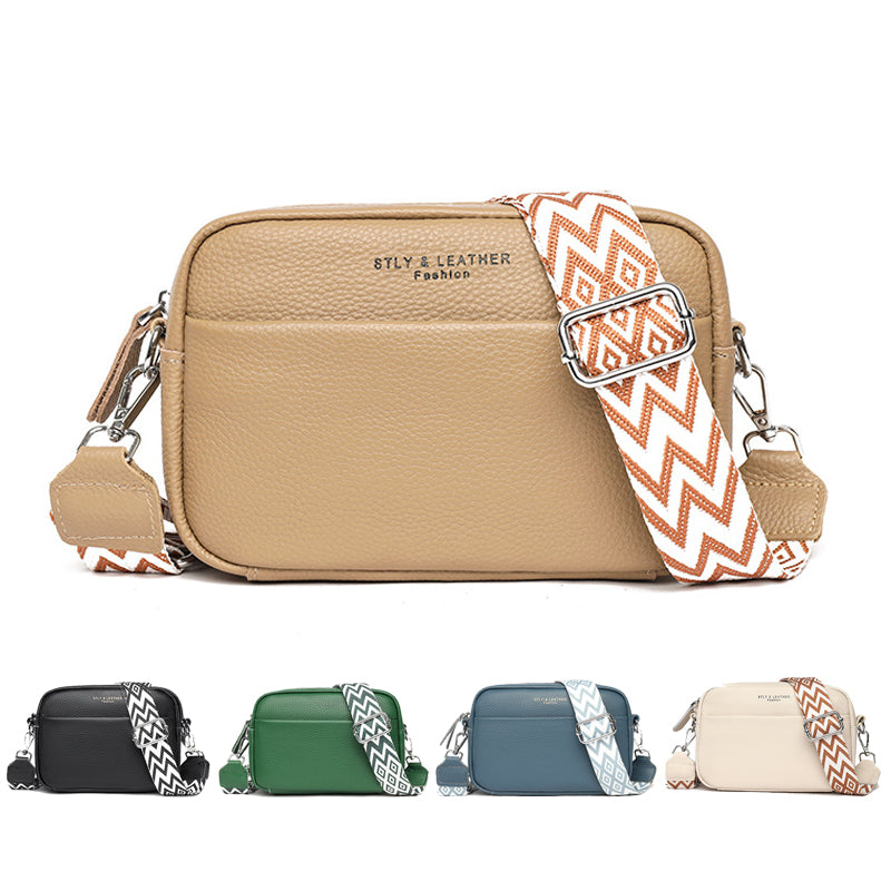 Crossbody listonoszka with wide strap