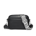Crossbody listonoszka with wide strap Black