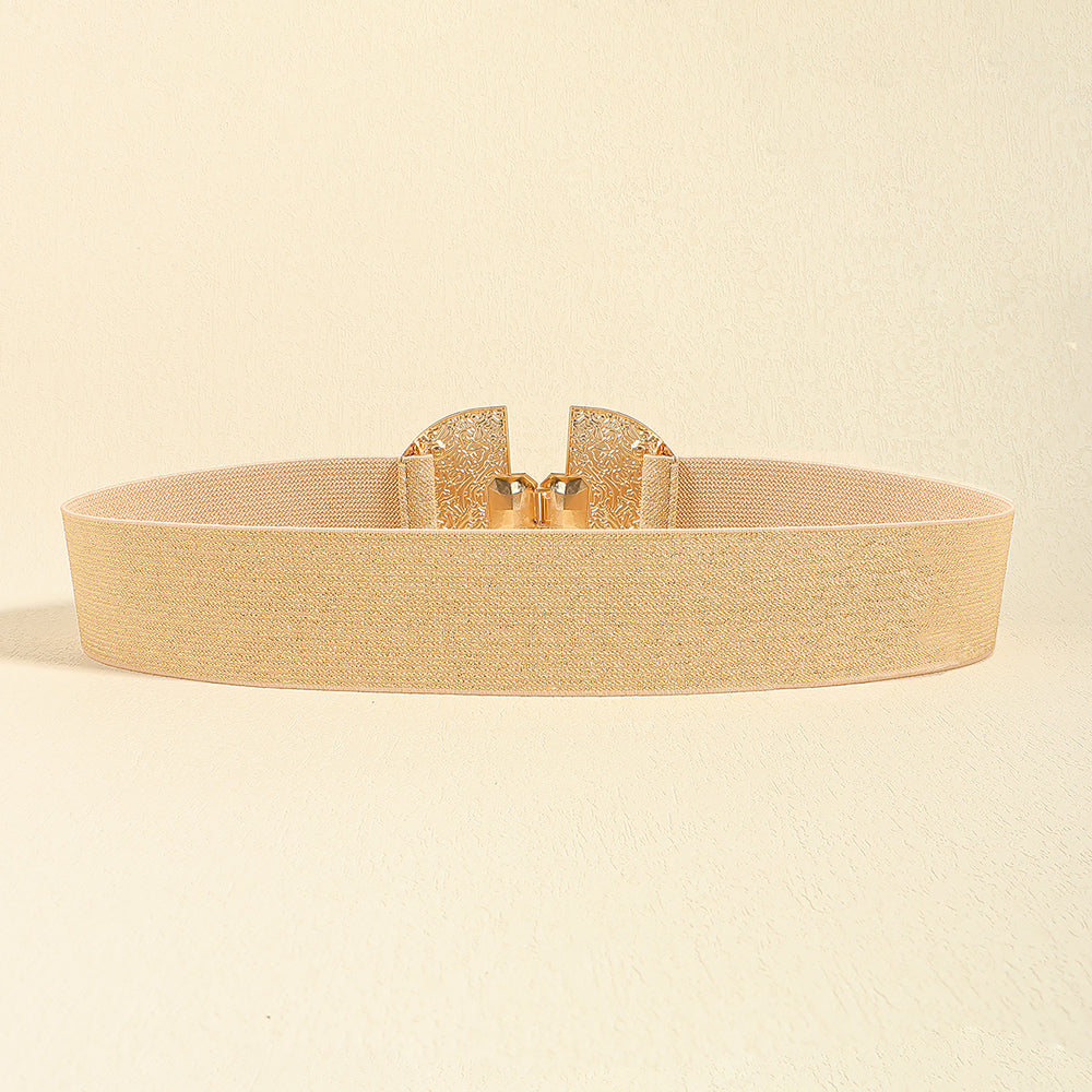Fashion Stretch Women Glittering With Pearls Elastic Belt De
