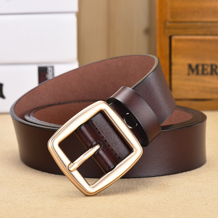 Elegancki skórzany pasek z klamrą pin