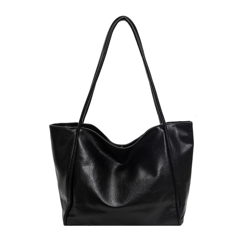 Premium leather-look shopper / A4 work tote Black